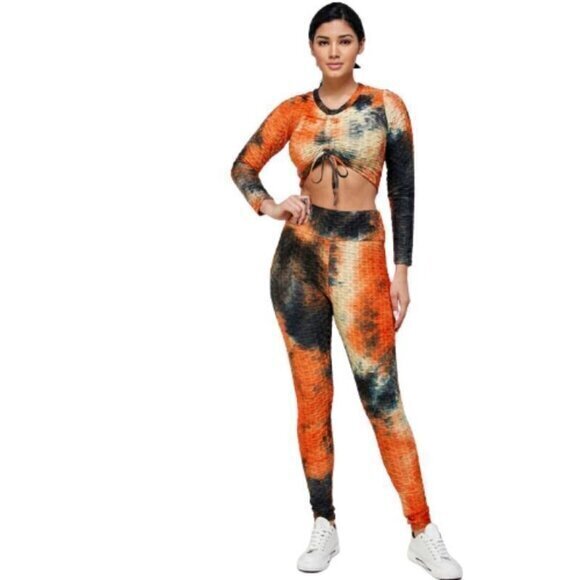 New Mix Tie-Dye Textured Athletic Set Small 2-Piece‎ Activewear - Picture 1 of 13